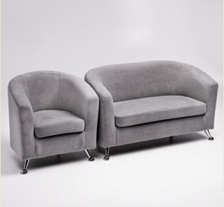 Комплект мебели Брамс  цвет серый диван 2Д + кресло в Новом Уренгое - предосмотр