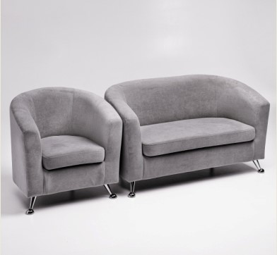 Комплект мебели Брамс  цвет серый диван 2Д + кресло в Салехарде - изображение
