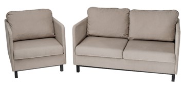 Комплект мебели диван + кресло-кровать Бэст бежевый в Лабытнанги - предосмотр