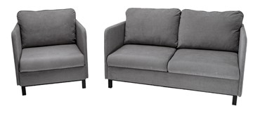 Комплект мебели диван + кресло-кровать Бэст серый в Тарко-Сале
