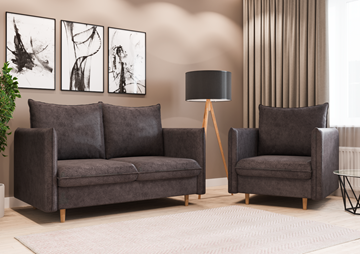 Комплект мебели диван и кресло Гримма графит в Надыме