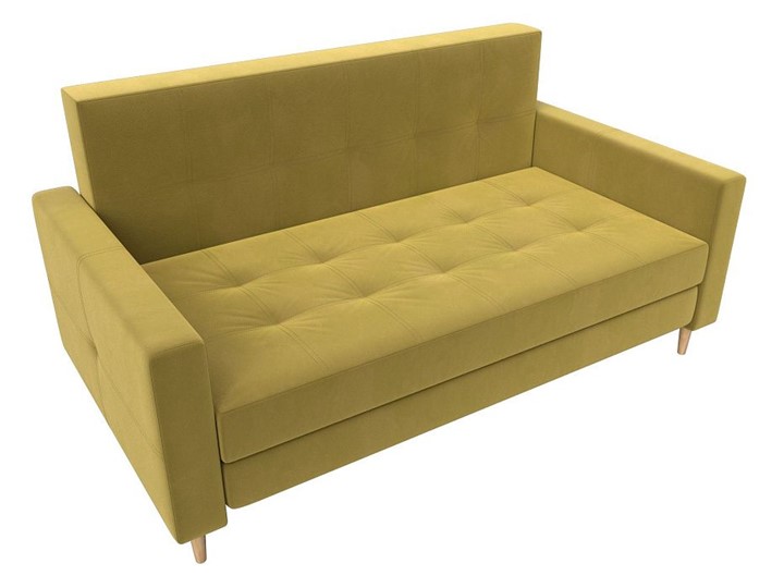 Прямой диван Лига-038, Желтый (микровельвет) в Салехарде - изображение 3