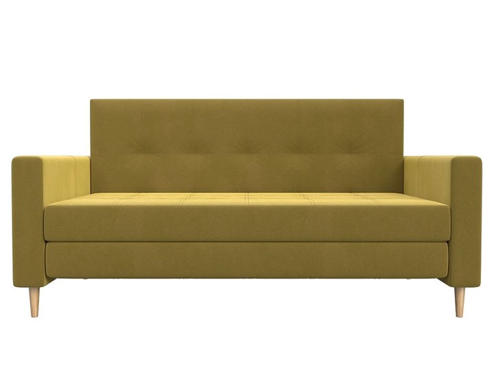 Прямой диван Лига-038, Желтый (микровельвет) в Салехарде - изображение 6