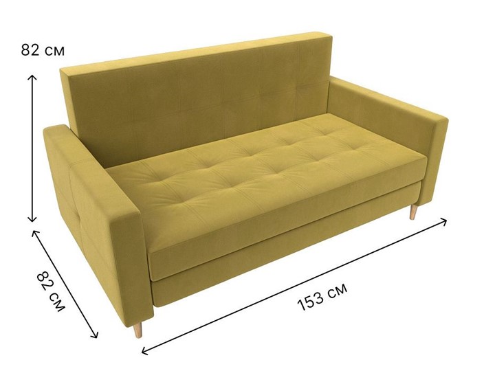 Прямой диван Лига-038, Желтый (микровельвет) в Салехарде - изображение 7
