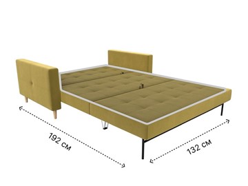 Прямой диван Лига-038, Желтый (микровельвет) в Салехарде - предосмотр 8
