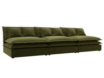 Прямой диван Лига-040 Лонг, Зеленый (Микровельвет) в Салехарде - предосмотр