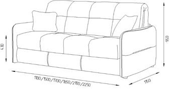Прямой диван Токио 2 130 (НПБ) в Муравленко - предосмотр 7