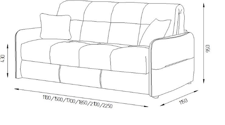 Прямой диван Токио 2 130 (НПБ) в Муравленко - изображение 7