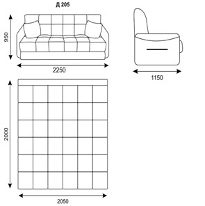 Прямой диван Токио 2 205 (НПБ) в Муравленко - предосмотр 1