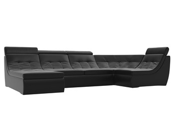 Модульный раскладной диван Холидей люкс, Черный (экокожа) в Салехарде