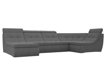 Модульный раскладной диван Холидей люкс, Серый (рогожка) в Салехарде - предосмотр