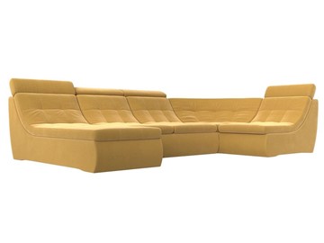Модульный П-образный диван Холидей люкс, Желтый (микровельвет) в Салехарде - предосмотр