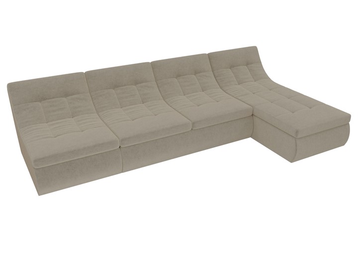 Большой модульный диван Холидей, Бежевый (микровельвет) в Надыме - изображение 4