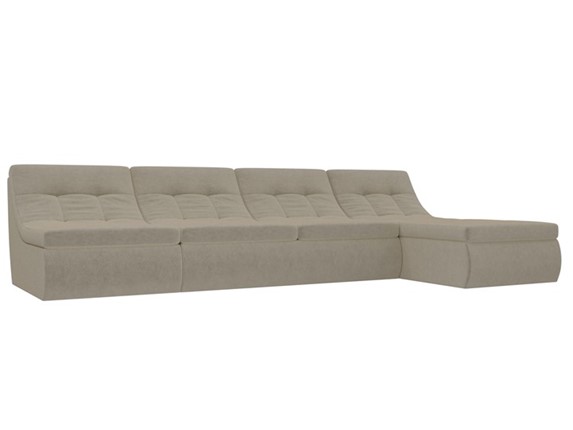 Большой модульный диван Холидей, Бежевый (микровельвет) в Ноябрьске - изображение