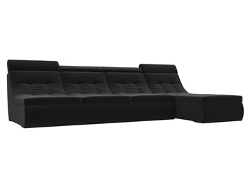 Модульный угловой диван Холидей люкс, Черный (микровельвет) в Лабытнанги