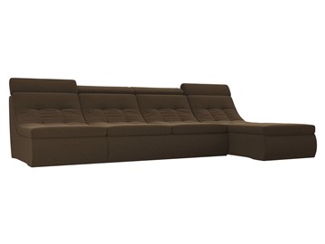 Модульный угловой диван Холидей люкс, Коричневый (микровельвет) в Лабытнанги