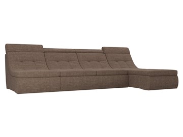 Большой модульный диван Холидей люкс, Коричневый (рогожка) в Новом Уренгое