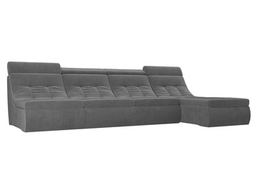 Модульный угловой диван Холидей люкс, Серый (велюр) в Надыме