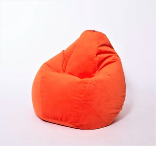 Кресло-мешок Груша большое, велюр однотон, оранжевое в Лабытнанги