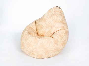 Кресло-мешок Груша большое, жаккард, бежевые листья в Лабытнанги