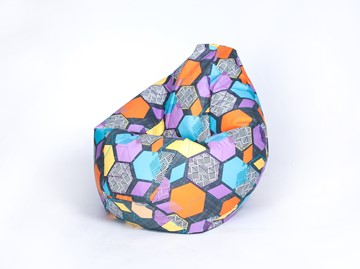 Кресло-мешок Груша среднее, велюр принт, геометрия в Лабытнанги