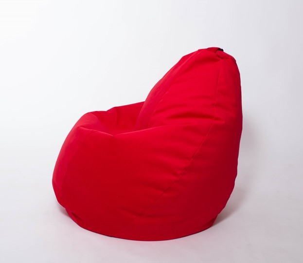 Кресло-мешок Груша большое, велюр однотон, красное в Муравленко - изображение 1