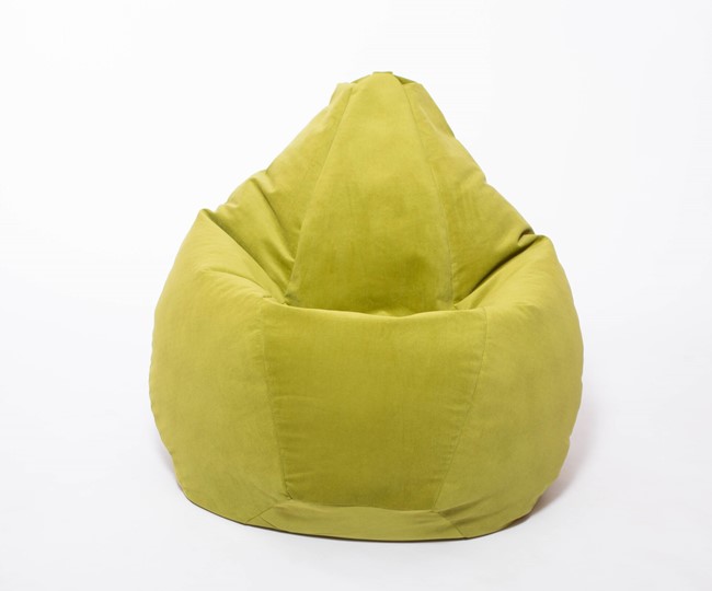 Кресло-мешок Груша малое, велюр однотон, травянное в Ноябрьске - изображение 1