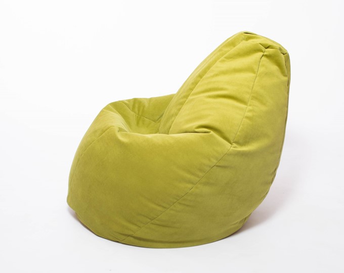 Кресло-мешок Груша малое, велюр однотон, травянное в Салехарде - изображение 2