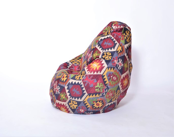 Кресло-мешок Груша малое, велюр принт, мехико графит в Лабытнанги - изображение 1