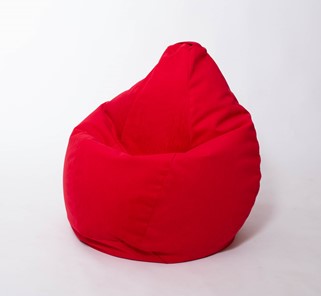 Кресло-мешок Груша большое, велюр однотон, красное в Ноябрьске