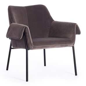 Кресло BESS (mod. 0179471) металл/вельвет, 70х71х75 см, серо-коричневый S108 (84 Brown)/черный в Салехарде