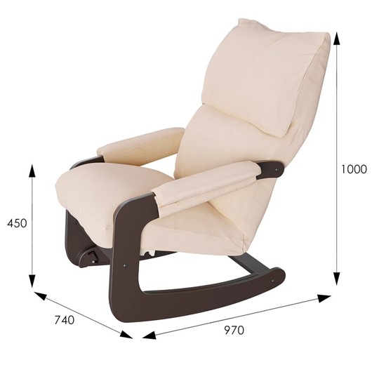 Кресло качалка Модель 81, ткань макс 100, каркас венге в Салехарде - изображение 1