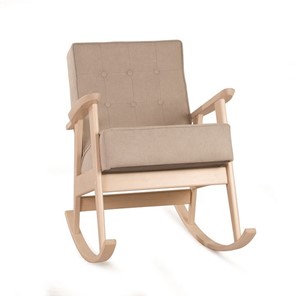 Кресло-качалка Ретро (беленый дуб / 03 - бежевый) в Салехарде