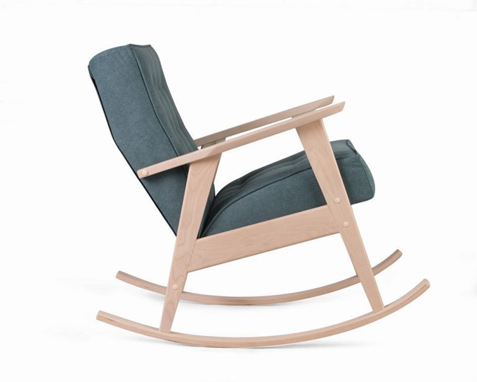 Кресло-качалка Ретро (беленый дуб / RS 29 - бирюзовый) в Салехарде - изображение 1