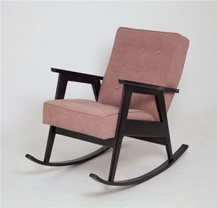 Кресло-качалка Ретро (венге / RS 12 - розовый) в Салехарде