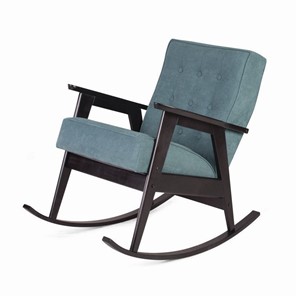 Кресло-качалка Ретро (венге / RS 29 - бирюзовый) в Тарко-Сале