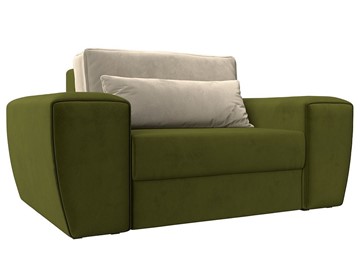 Кресло-кровать Лига-008, Зеленый\Бежевый (Микровельвет) НПБ в Салехарде