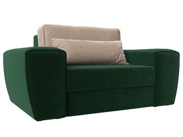 Кресло в гостиную Лига-008, Зеленый\Бежевый (велюр) НПБ в Салехарде