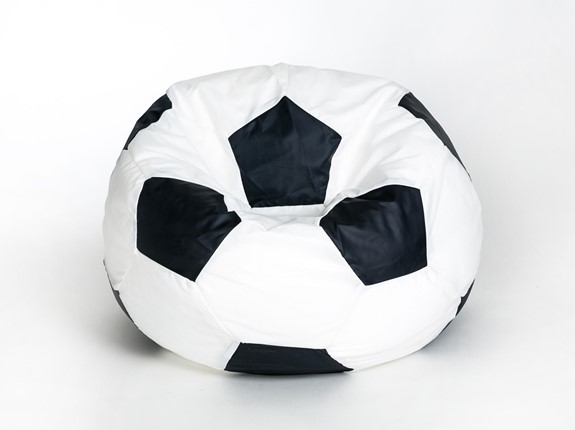 Кресло-мешок Мяч малый, бело-черный в Новом Уренгое - изображение