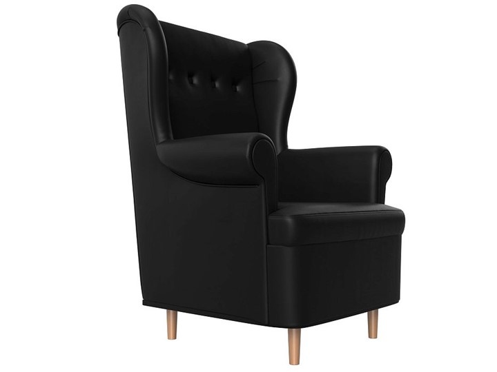 Кресло на ножках Торин, черный (Экокожа) в Салехарде - изображение 2
