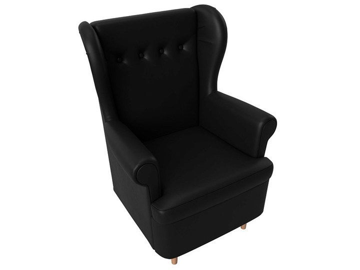 Кресло на ножках Торин, черный (Экокожа) в Салехарде - изображение 4