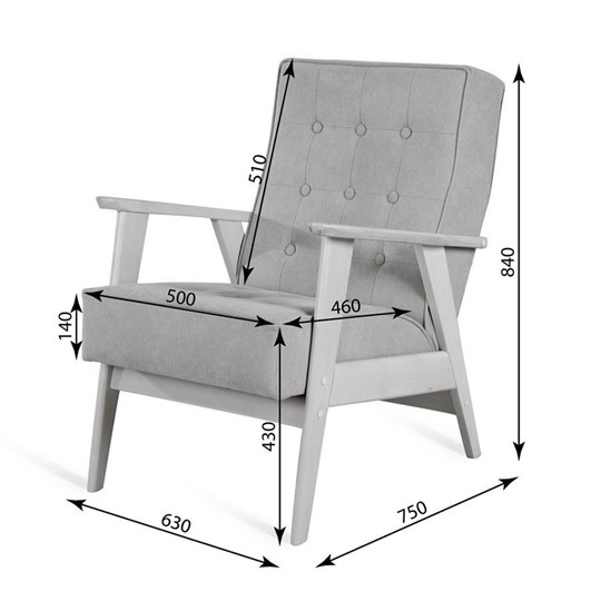 Кресло Ретро (беленый дуб / RS29 - бирюзовый) в Салехарде - изображение 2