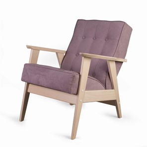 Кресло Ретро (беленый дуб / RS 12 - розовый) в Надыме