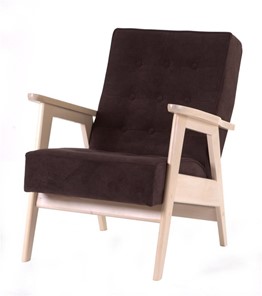 Кресло Ретро (беленый дуб / RS 32 - коричневый) в Лабытнанги