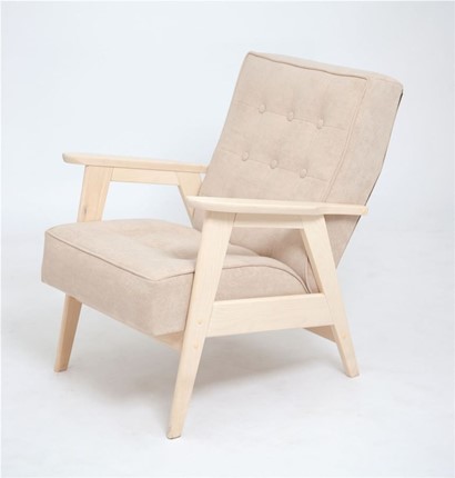 Кресло Ретро (беленый дуб / RS3 - бежевый) в Салехарде - изображение