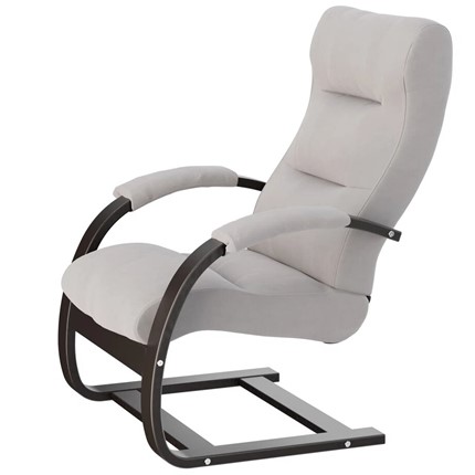 Мягкое кресло Аспен, ткань ультра смок, каркас венге в Салехарде - изображение