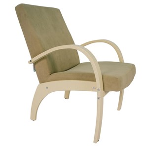 Мягкое кресло Денди шпон, ткань ультра санд, каркас дуб шампань шпон в Салехарде - предосмотр