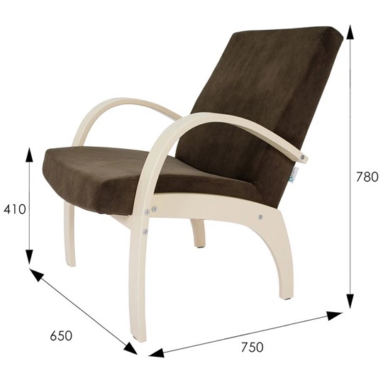 Мягкое кресло Денди шпон, ткань ультра шоколад, каркас дуб шампань шпон в Салехарде - изображение 13