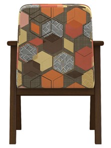 Кресло мягкое Ретро ткань геометрия коричневый, каркас орех в Салехарде - предосмотр 2