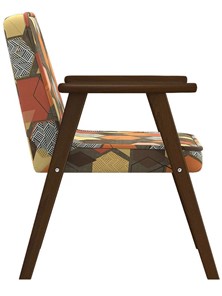 Кресло мягкое Ретро ткань геометрия коричневый, каркас орех в Салехарде - предосмотр 3